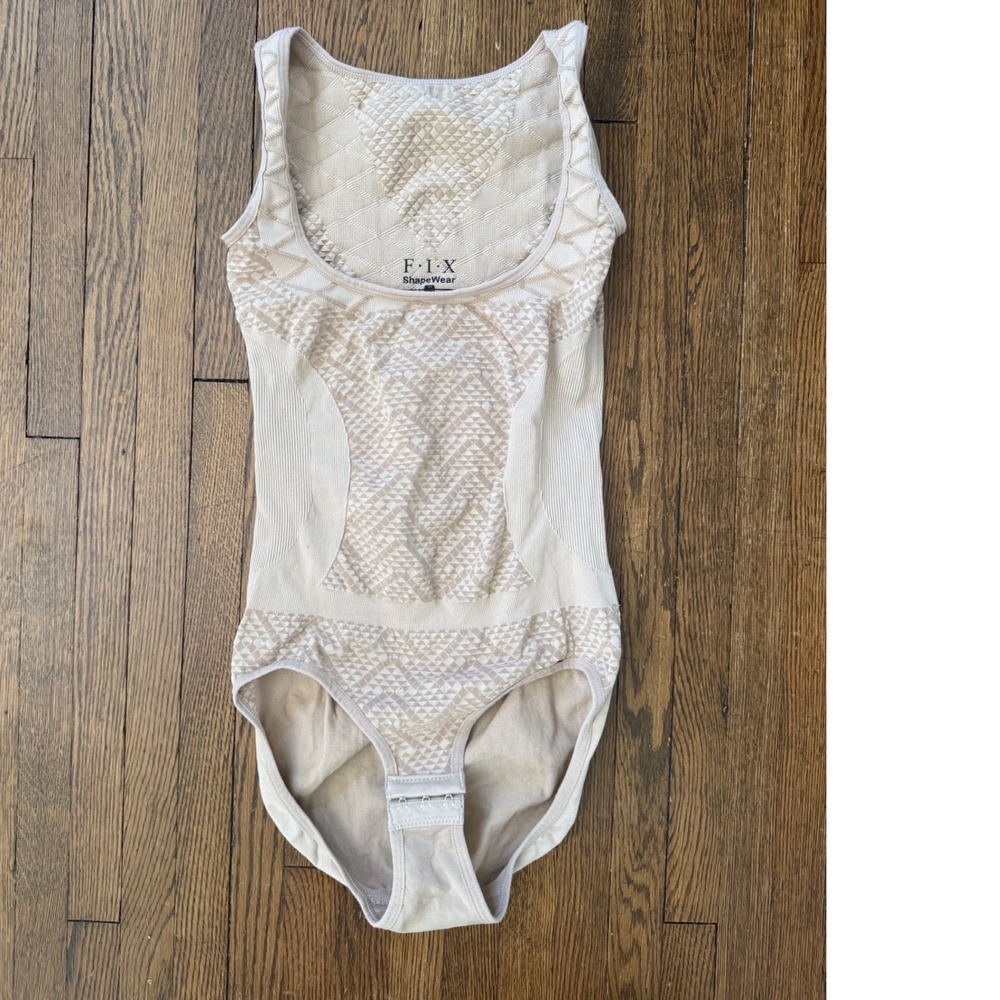 FIX Shapewear Womens 2X/3X Beige Seamless Compression Bodysuit SE1009BS